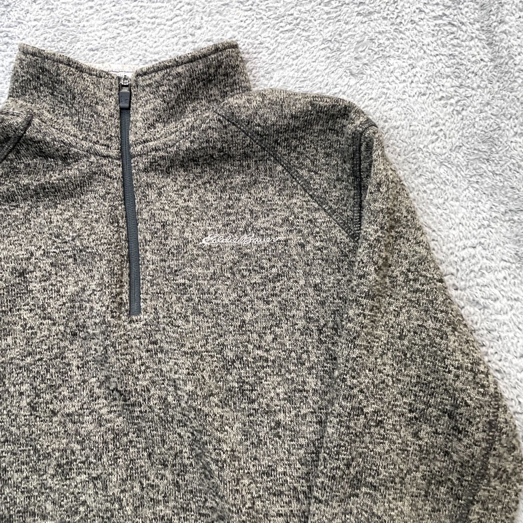 Eddie Bauer Eddie Bauer Mens Large Gray Fleece Sweater Classic Fit Mock Neck Quarter Zip Size US L / EU 52-54 / 3 - 6 Thumbnail