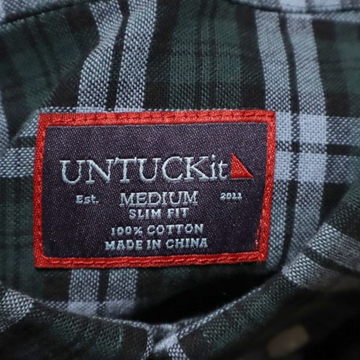 UNTUCKit Untuckit Slim Fit Cotton Plaid Button Down Shirt Green Men's M Size US M / EU 48-50 / 2 - 6 Thumbnail