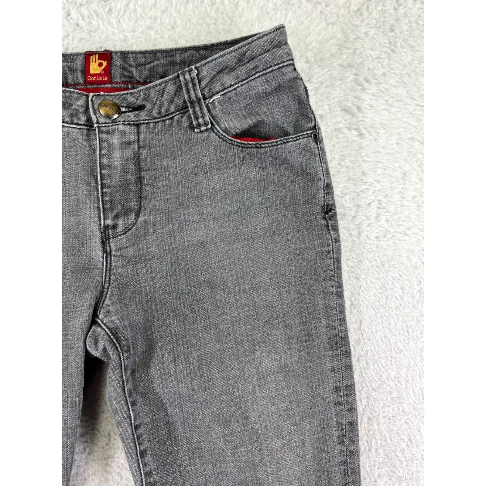 Denime OOH LA LA Jeans Women 4 Gray Denim Bootcut 29x29 Stretch Embroidered 5-Pocket Zip Mid Rise Regular Cotton Blend Brown? Size 27" / US 4 / IT 40 - 7 Thumbnail
