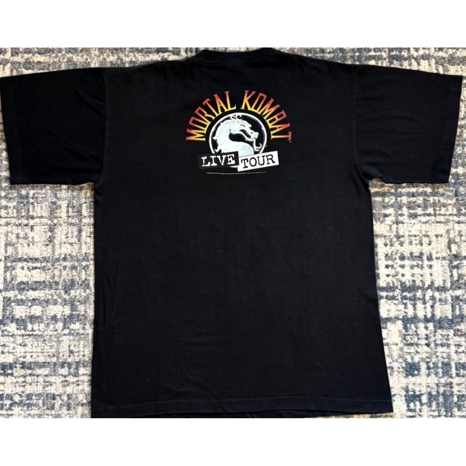 Olive Vintage 1992 Mortal Kombat Live Tour Shirt Sz XL Midway Video Game PlayStation Graphic Print Short Sleeve Size US XL / EU 56 / 4 - 5 Thumbnail