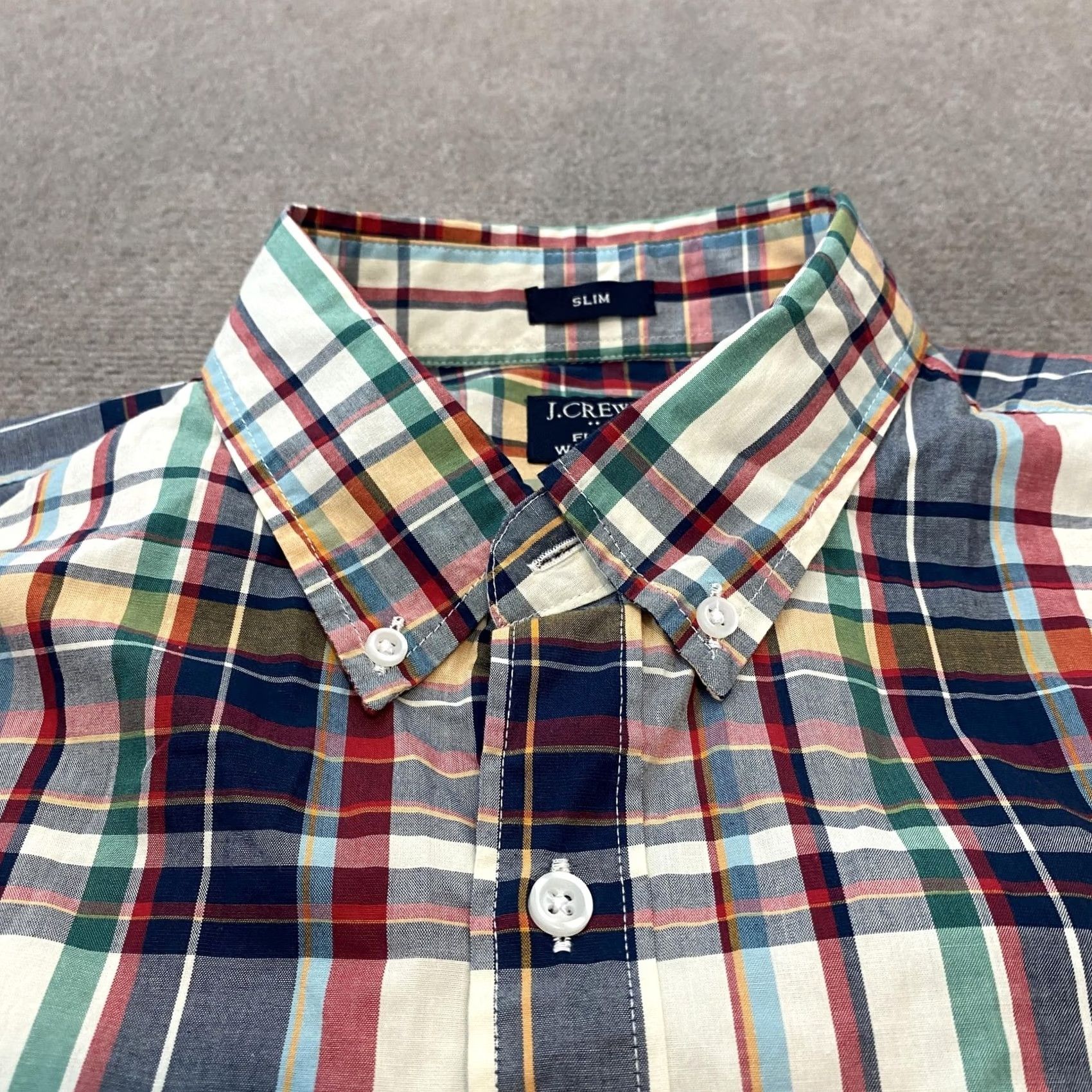 J.Crew J Crew Shirt Mens Large Multicolor Plaid Button Down Slim Flex Washed Casual Size US L / EU 52-54 / 3 - 2 Thumbnail