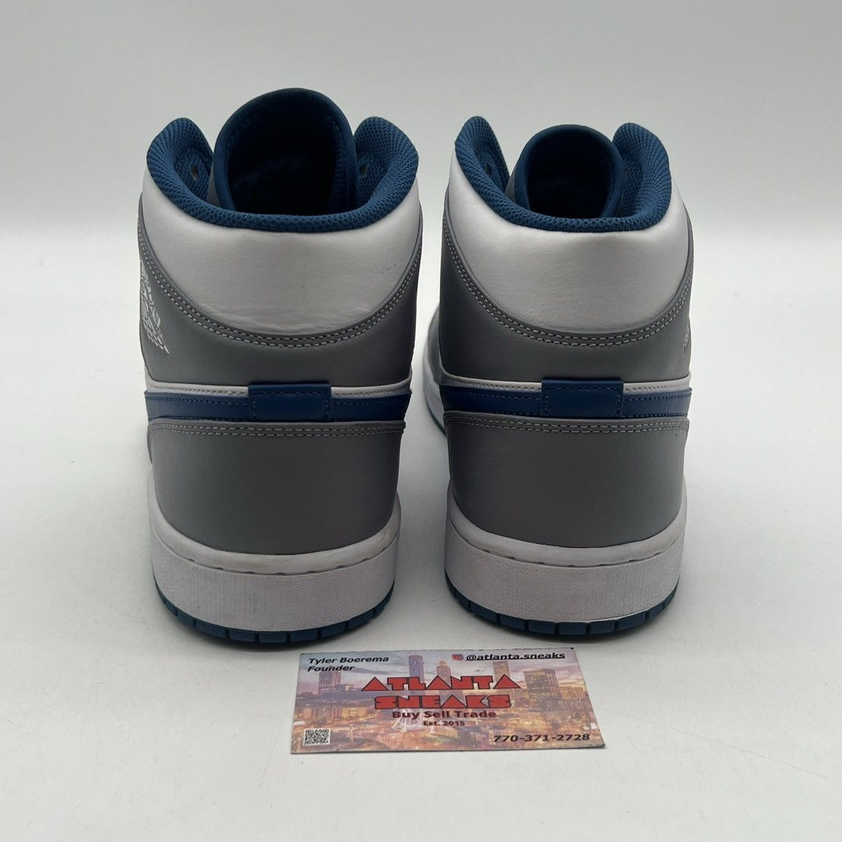 Nike Air Jordan 1 Mid cement true blue Size US 12 / EU 45 - 3 Thumbnail