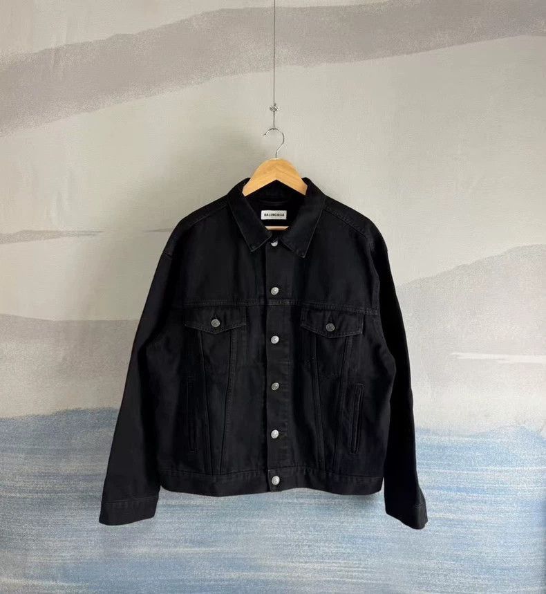 Balenciaga Balenciaga Black Denim Jacket with Rhinestones-2506 Size US M / EU 48-50 / 2 - 2 Thumbnail