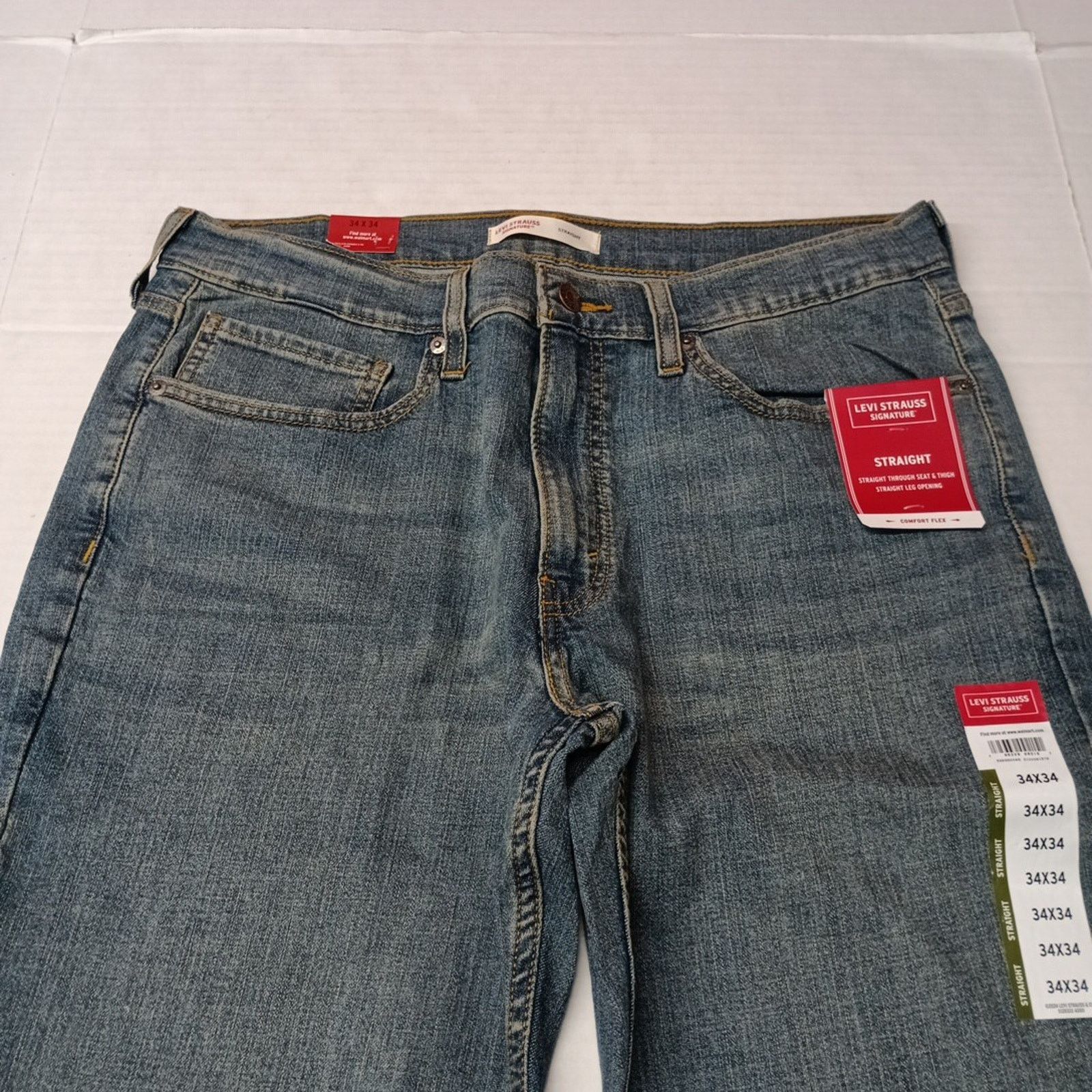 Levi's Signature By Levi Straight Jeans Men 34x34 Blue Comfort Flex Size US 34 / EU 50 - 4 Thumbnail