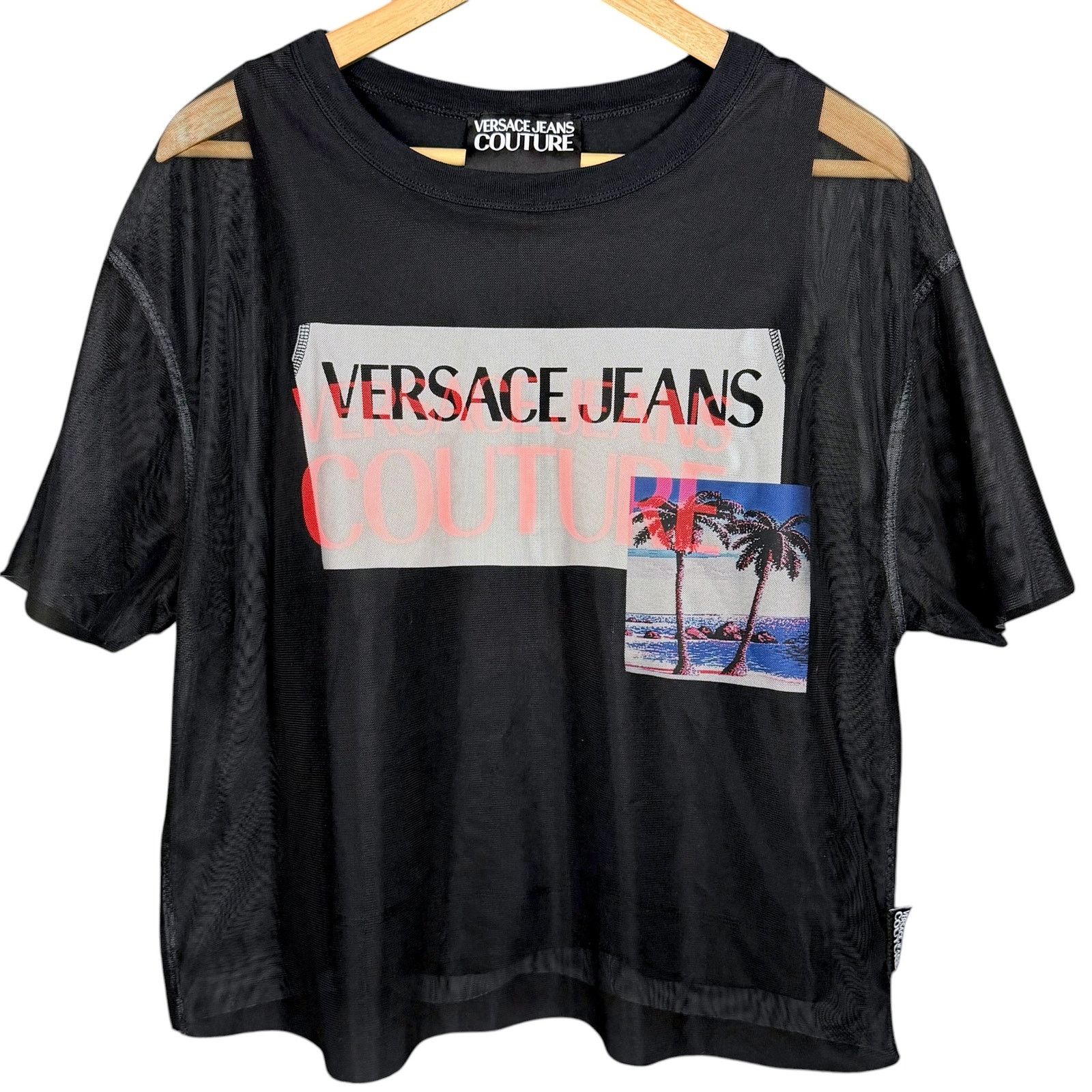 Versace Jeans Couture Versace Jeans Couture Women's M MeshTank Top Graphic T-Shirt Size M / US 6-8 / IT 42-44 - 1 Thumbnail