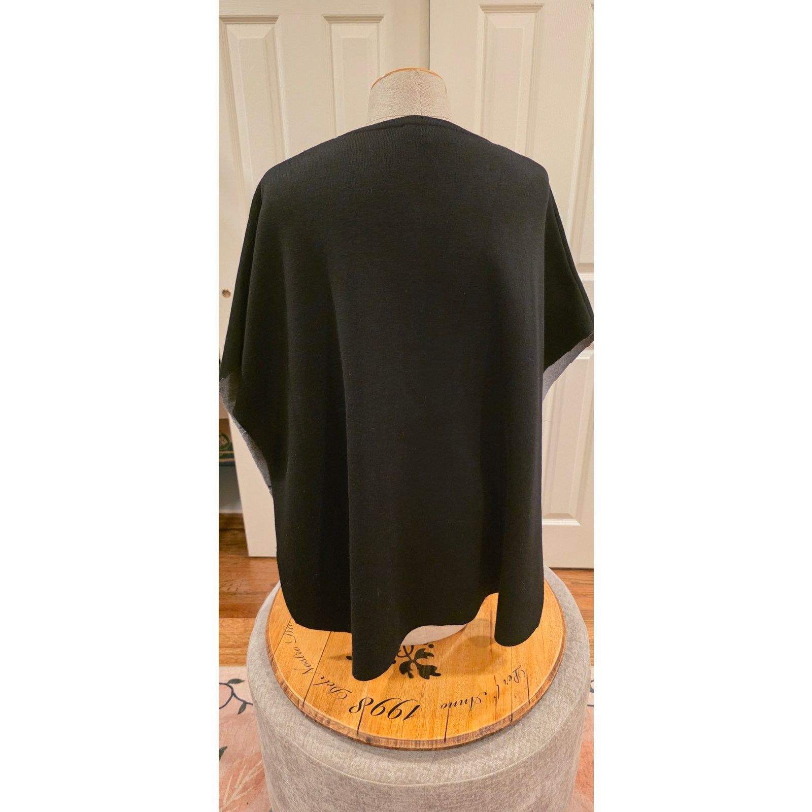 Other Piccadilly Women's Black Gray Open Side Poncho Size L Size L / US 10 / IT 46 - 3 Thumbnail