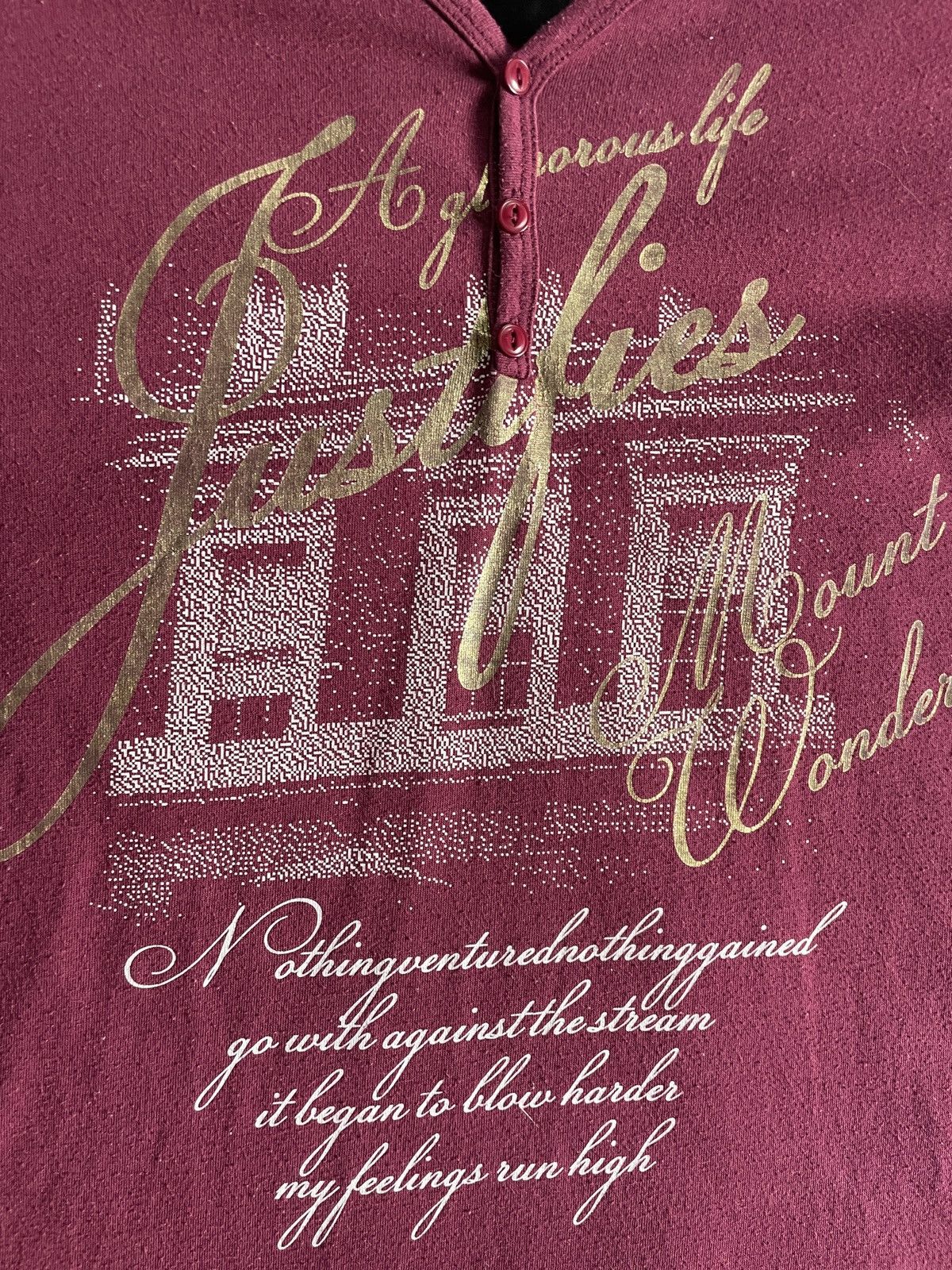 If Six Was Nine 2000s Japanese archive Vkei Glitter Poem V-Neck T-Shirts Y2K Size US S / EU 44-46 / 1 - 7 Thumbnail