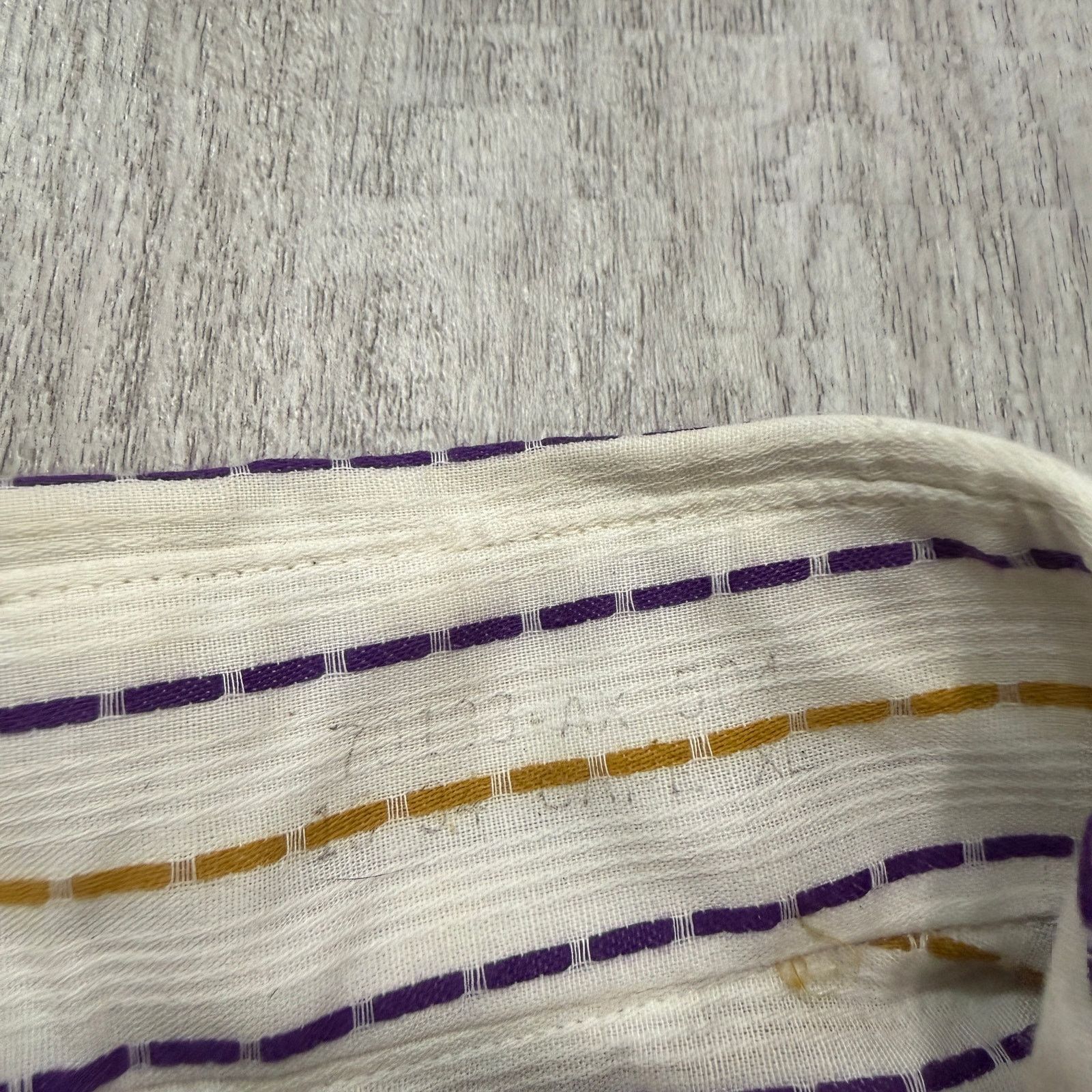 Vintage Vintage Sears The Comfort Shirt Men's XL White Yellow Purple Size US XL / EU 56 / 4 - 5 Thumbnail
