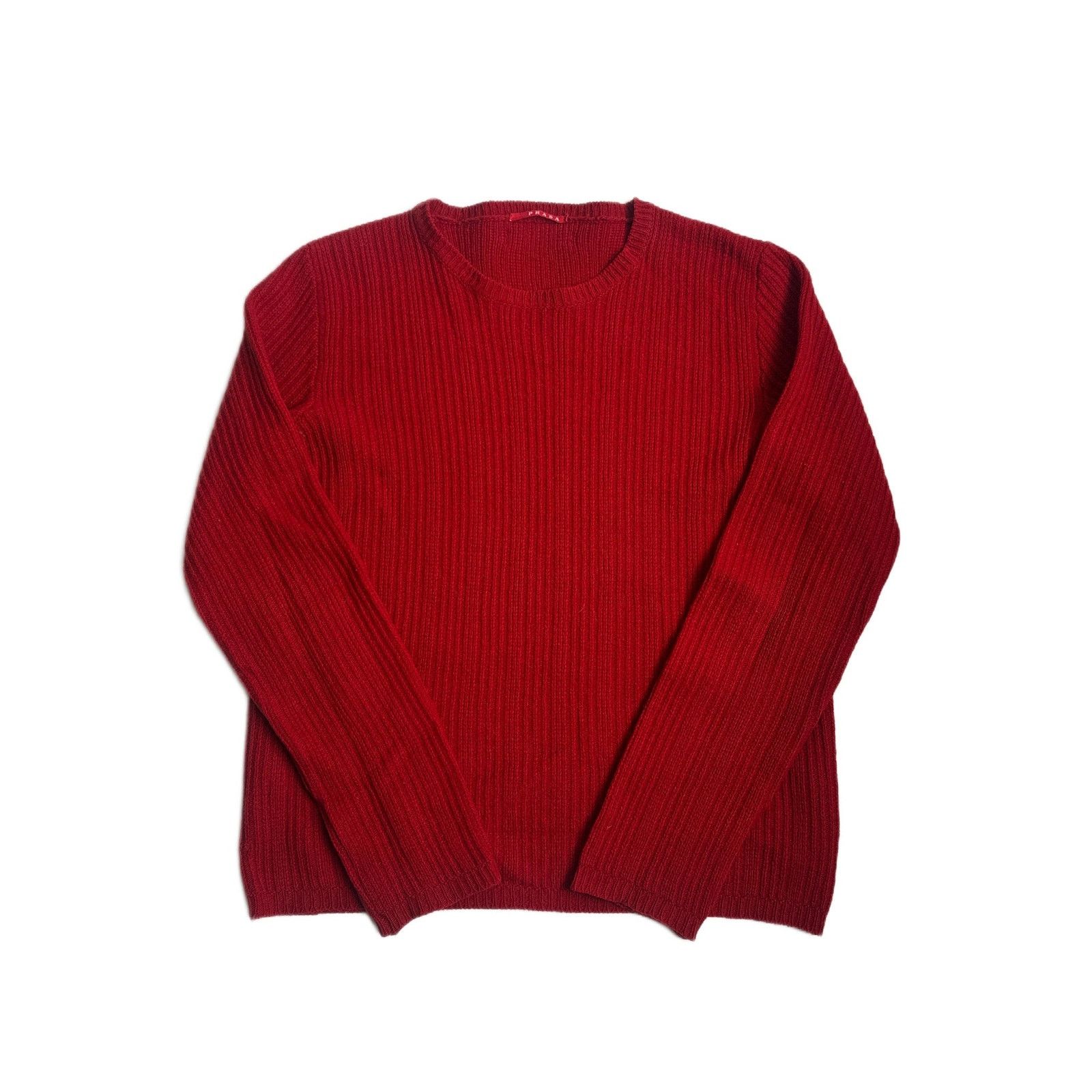 Prada Prada Sport Vintage Olive Stretch Red Tab Knit Sweater | Grailed