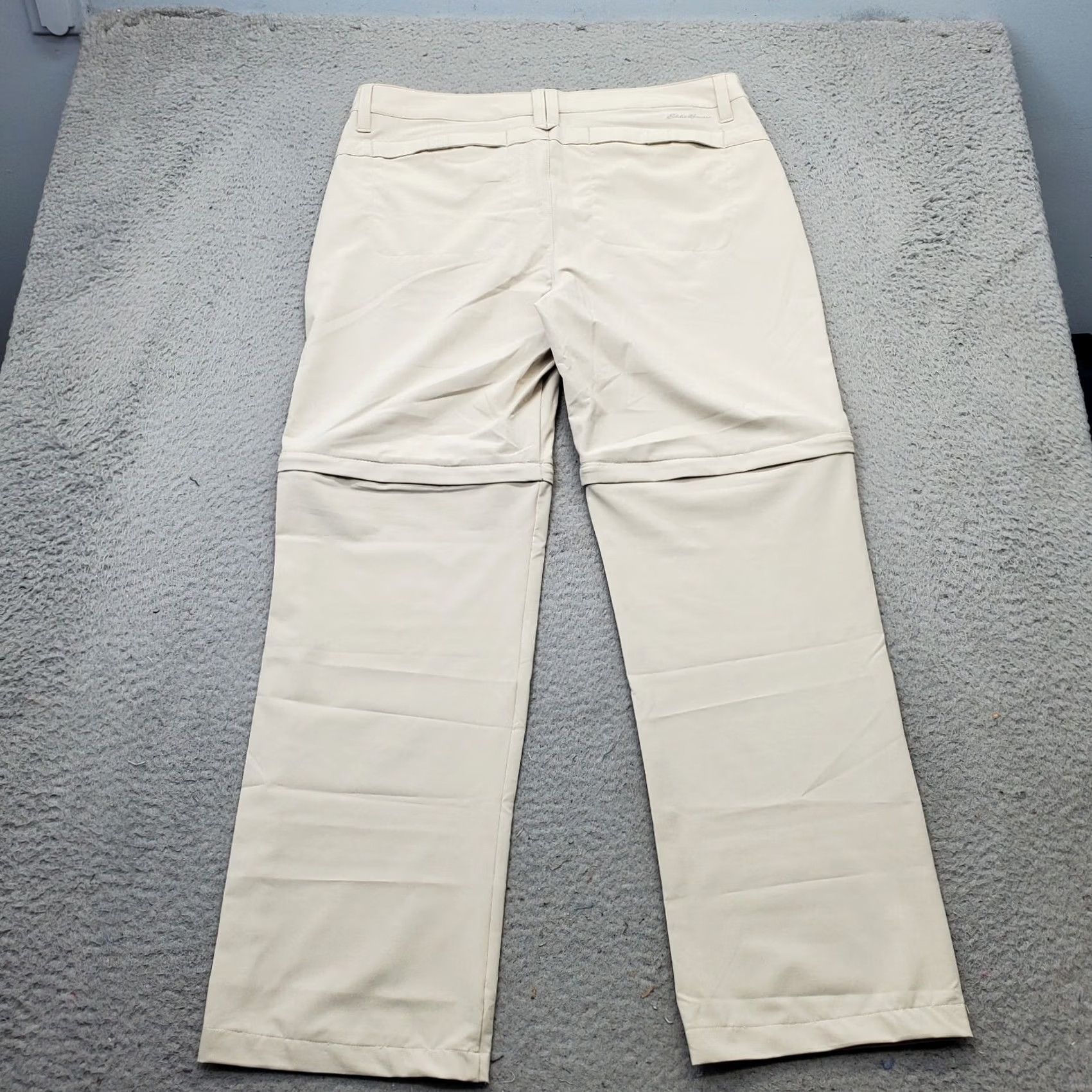 Eddie Bauer Eddie Bauer Womens Size 12 Tan Convertible Zip-Off Pants Chino Straight Leg Measurements 29" Inseam Stretch Pockets Size 34" / US 12 / IT 48 - 2 Thumbnail
