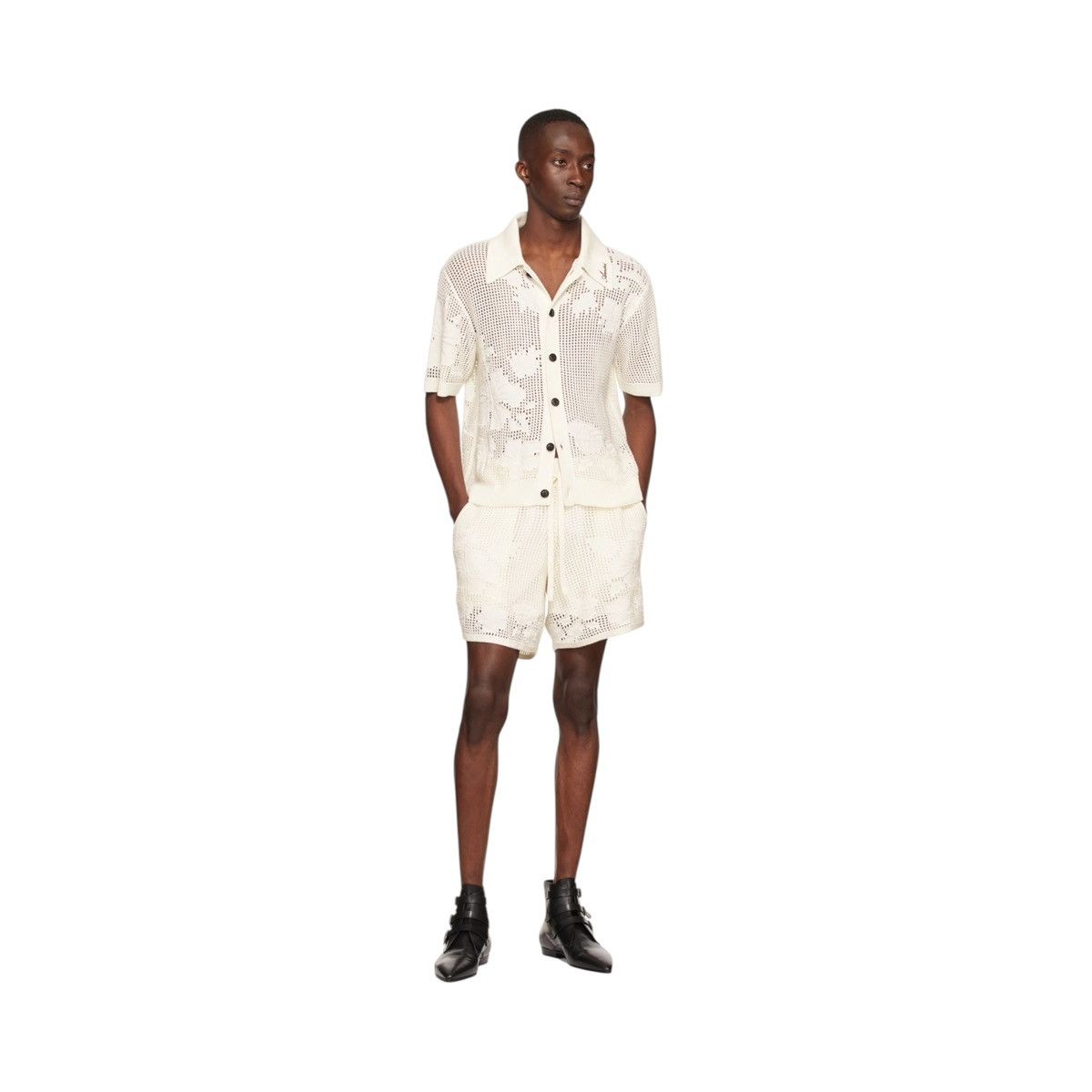 Amiri $950 cashmere crochet mesh button down Size US XXL / EU 58 / 5 - 2 Thumbnail