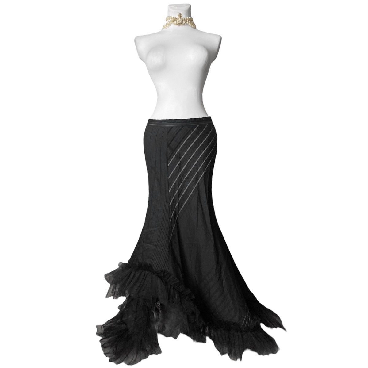 Vintage Archive Avant - Garde asymmetric Dark Fashion maxi skirt Size 25" / US 0 / IT 36 - 3 Thumbnail