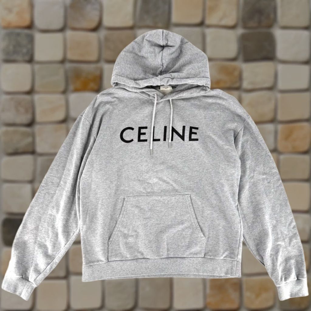 Celine CELINE hoodie Logo print pullover gray cotton mens XXL 2Y321670Q Size US XXL / EU 58 / 5 - 1 Thumbnail
