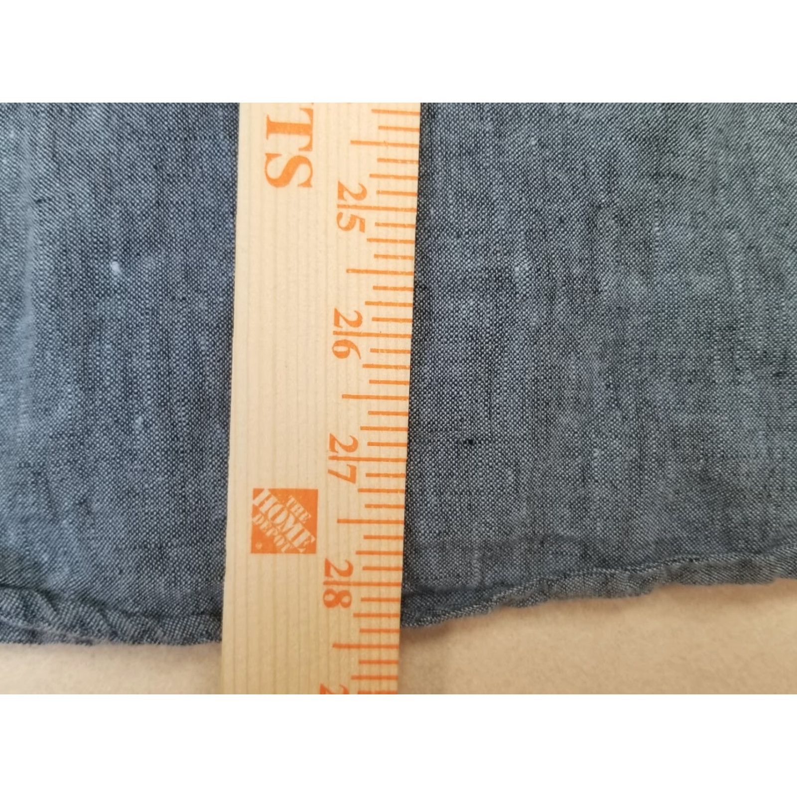 Vintage Calibrate Linen Short Sleeve Button-Up Shirt Blue L Mens Regular Size Large Button-Down Collar Chambray Solid 100% Linen Size US 33 - 4 Thumbnail