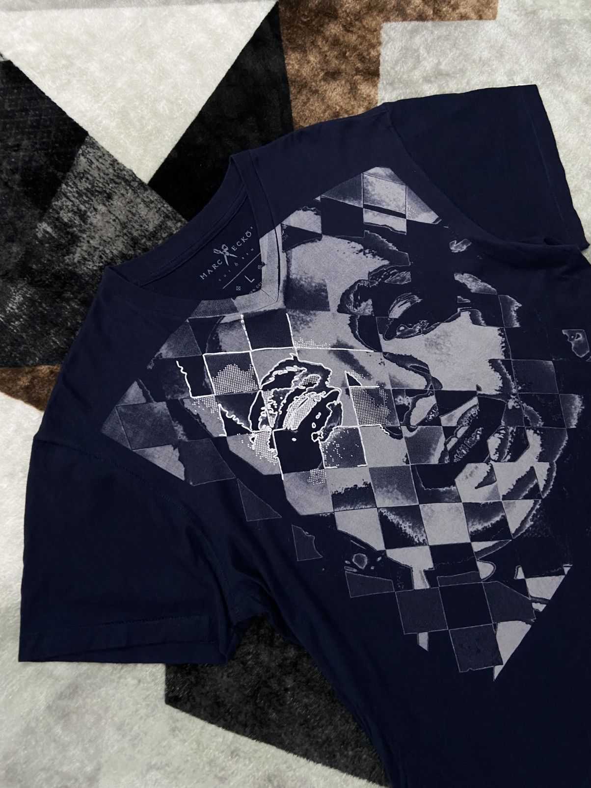 Ecko Unltd. × Marc Ecko Marc Ecko Cut & Sew Reflective Face Printed Navy Tee Size US L / EU 52-54 / 3 - 3 Thumbnail