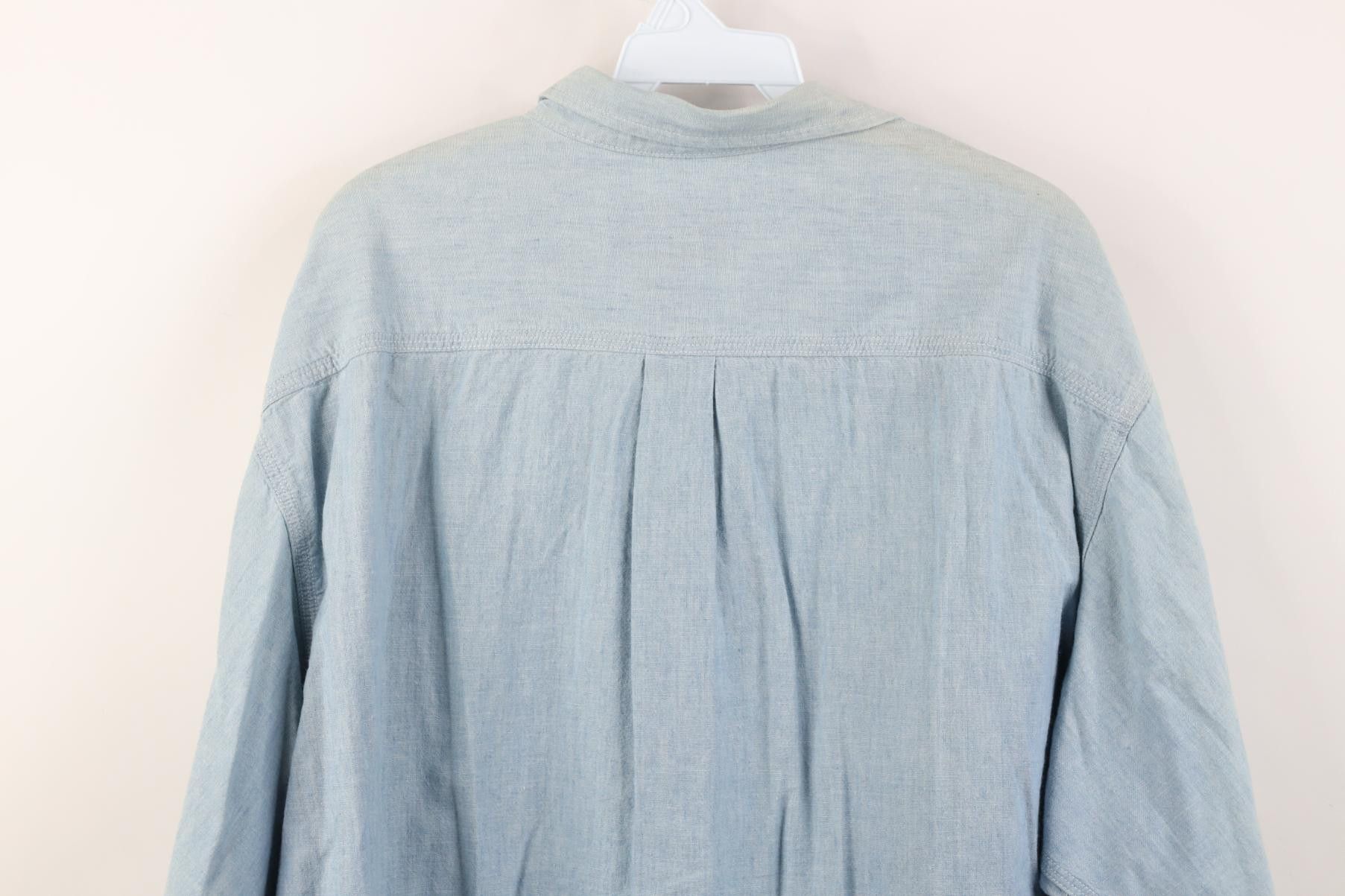 Calvin Klein Deadstock Vtg 90s Calvin Klein Chambray Work Collared Shirt Size US L / EU 52-54 / 3 - 13 Thumbnail