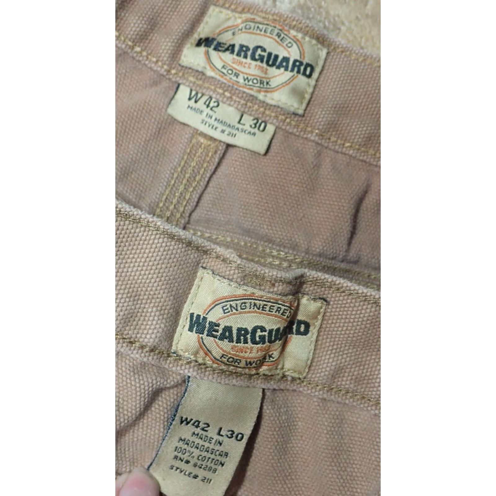 Carhartt VINTAGE WearGuard 211 Carpenter Jeans Work Pants Brown Canvas 42x27 Adult Mens 2000s Size US 42 / EU 58 - 2 Thumbnail