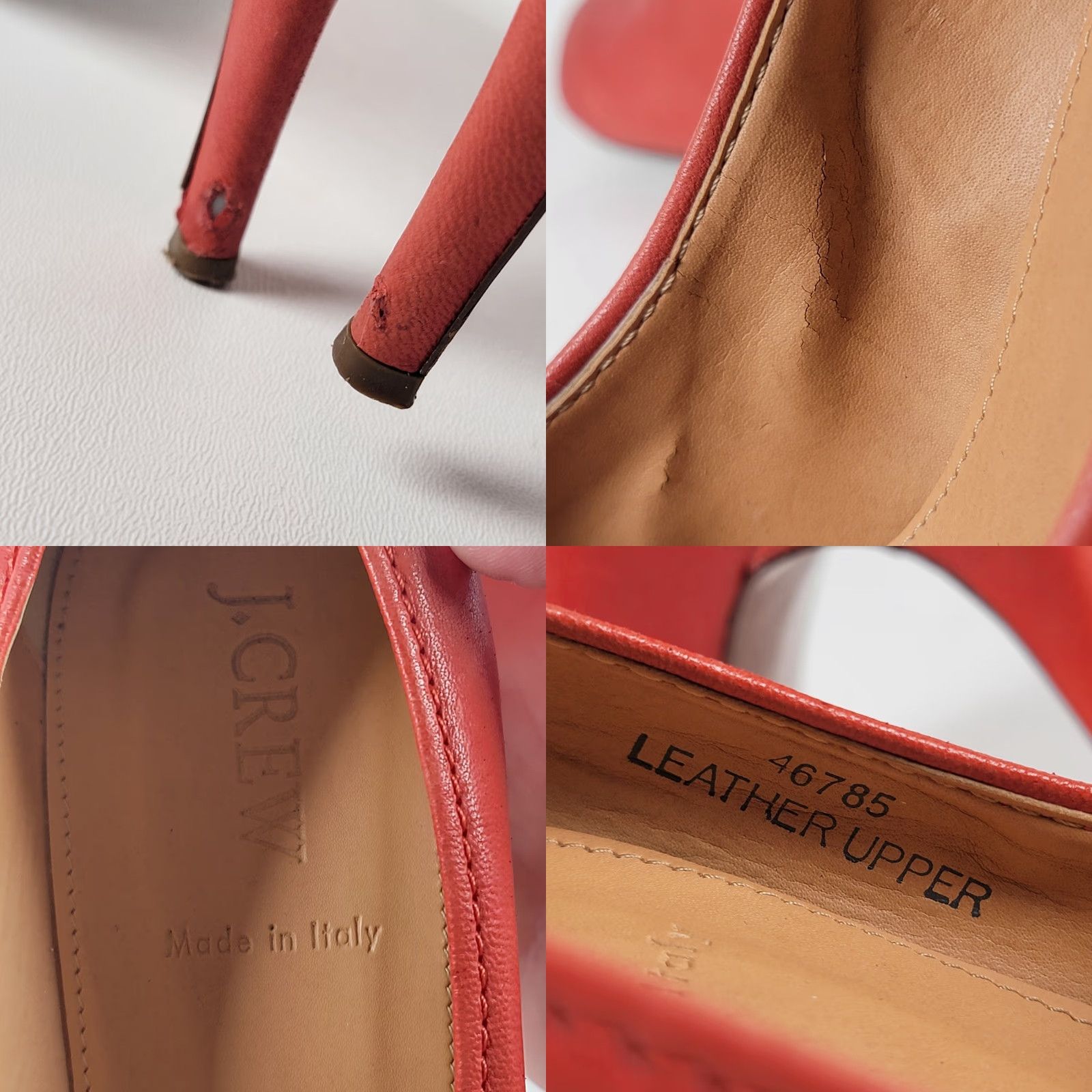 J.Crew J. Crew Pumps Coral Leather Heels Round Toe Slip On 9.5 Women City Modern Classic Colorful Stiletto Heel - Made in Italy Size US 10 / IT 40 - 9 Thumbnail