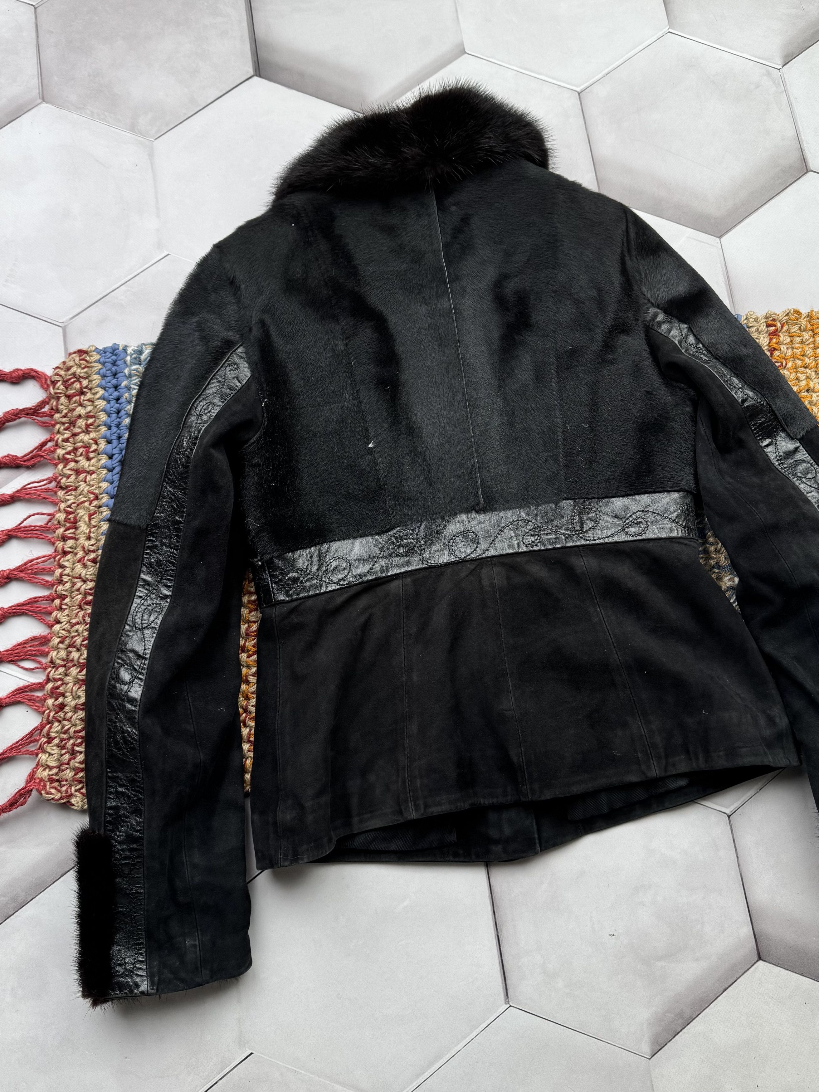 Japanese Brand Vintage Suede/Real Fur Cropped Jacket (E4) Size XS / US 0-2 / IT 36-38 - 9 Thumbnail