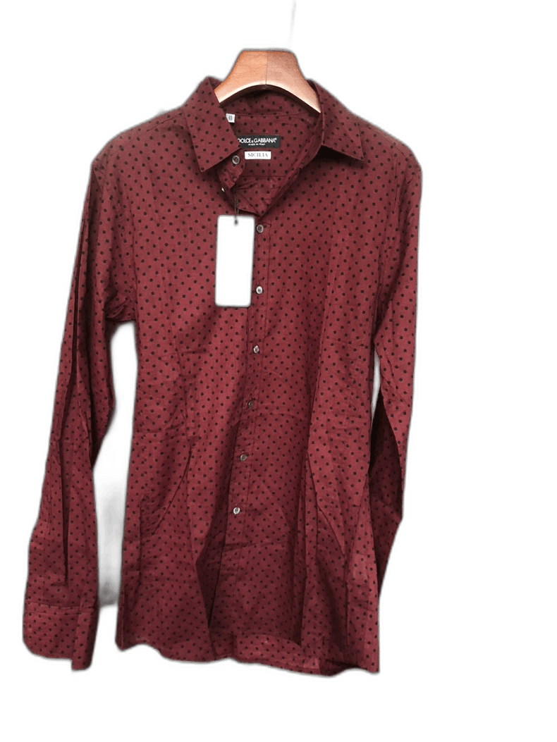 Dolce & Gabbana DG Sicily Series Polka Dot Long Sleeve Shirt Size US M / EU 48-50 / 2 - 1 Thumbnail