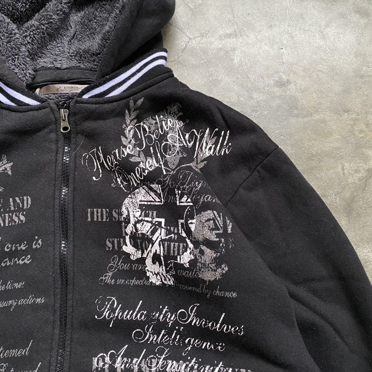 14th Addiction 2000s Black Label Blu royal Vkei Styel Poem Zip Up Hoodie Size US L / EU 52-54 / 3 - 6 Thumbnail