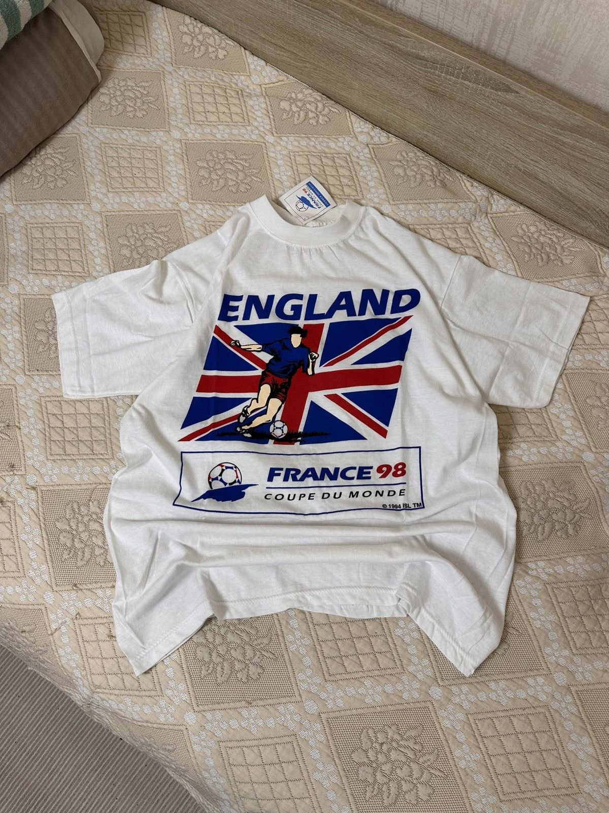 Vintage 🔥 1994 England France 1998 World Cup Vintage T Shirt Soccer Size US L / EU 52-54 / 3 - 1 Thumbnail