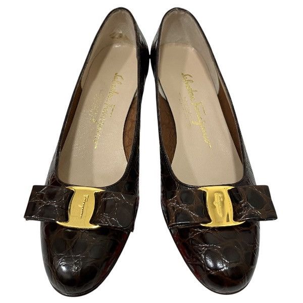 Salvatore Ferragamo Salvatore Ferragamo Salvatore Ferragamo Vara Crocodile Embossed Pumps Leather Other Size ONE SIZE - 1 Thumbnail
