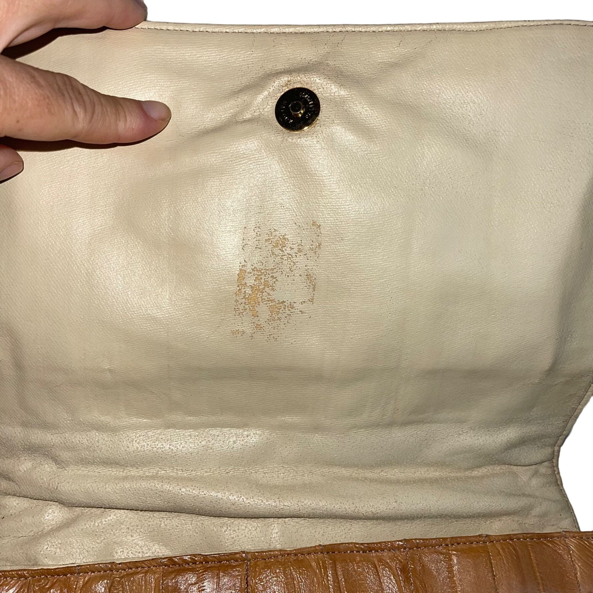 Vintage Vintage Womens Clutch Shoulder Bag Tan Eel Skin Size ONE SIZE - 6 Thumbnail