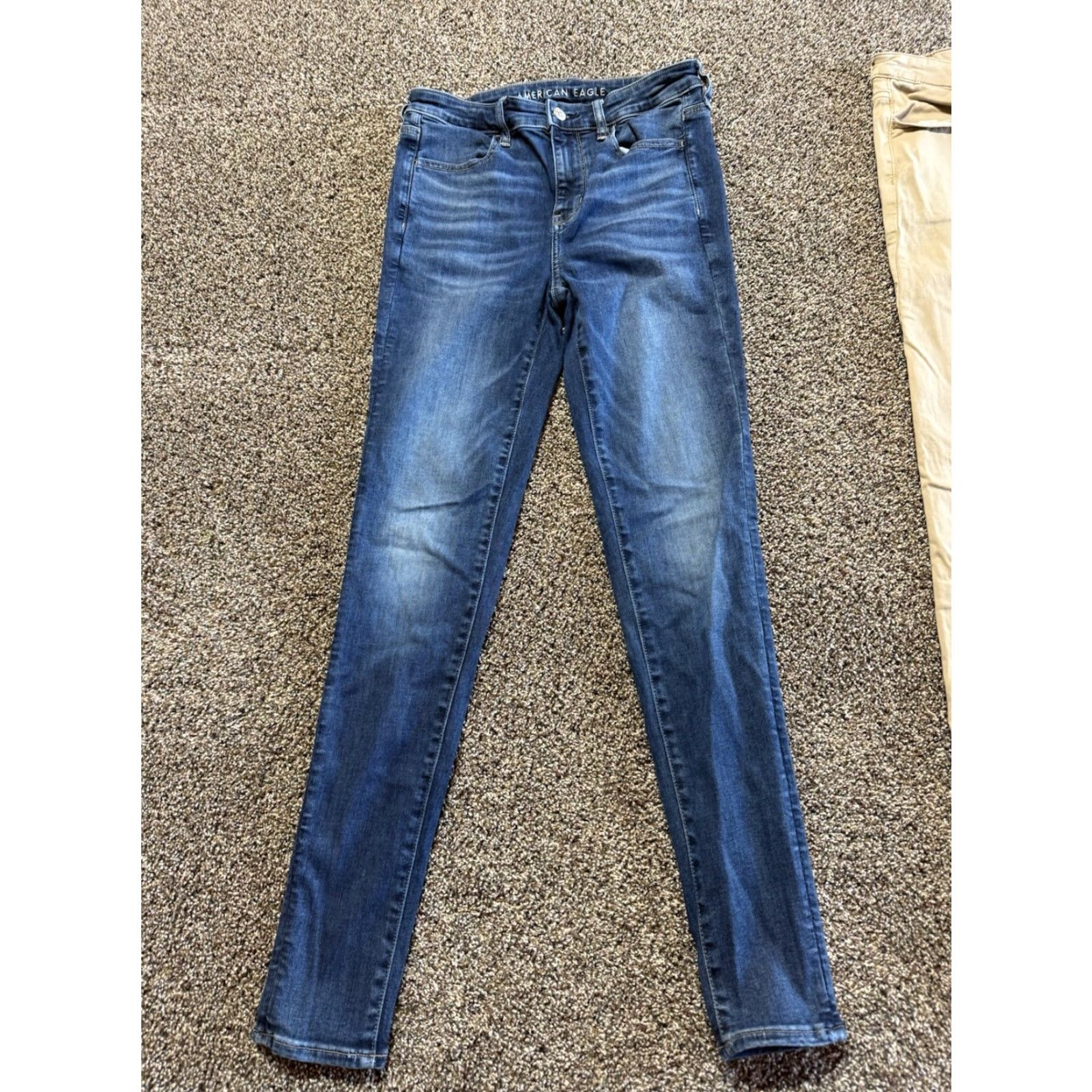 American Eagle Outfitters American Eagle Women's Jeans 8 Tall Long Blue & Khaki Jegging Lot Of 2 Size 30" / US 8 / IT 44 - 2 Thumbnail