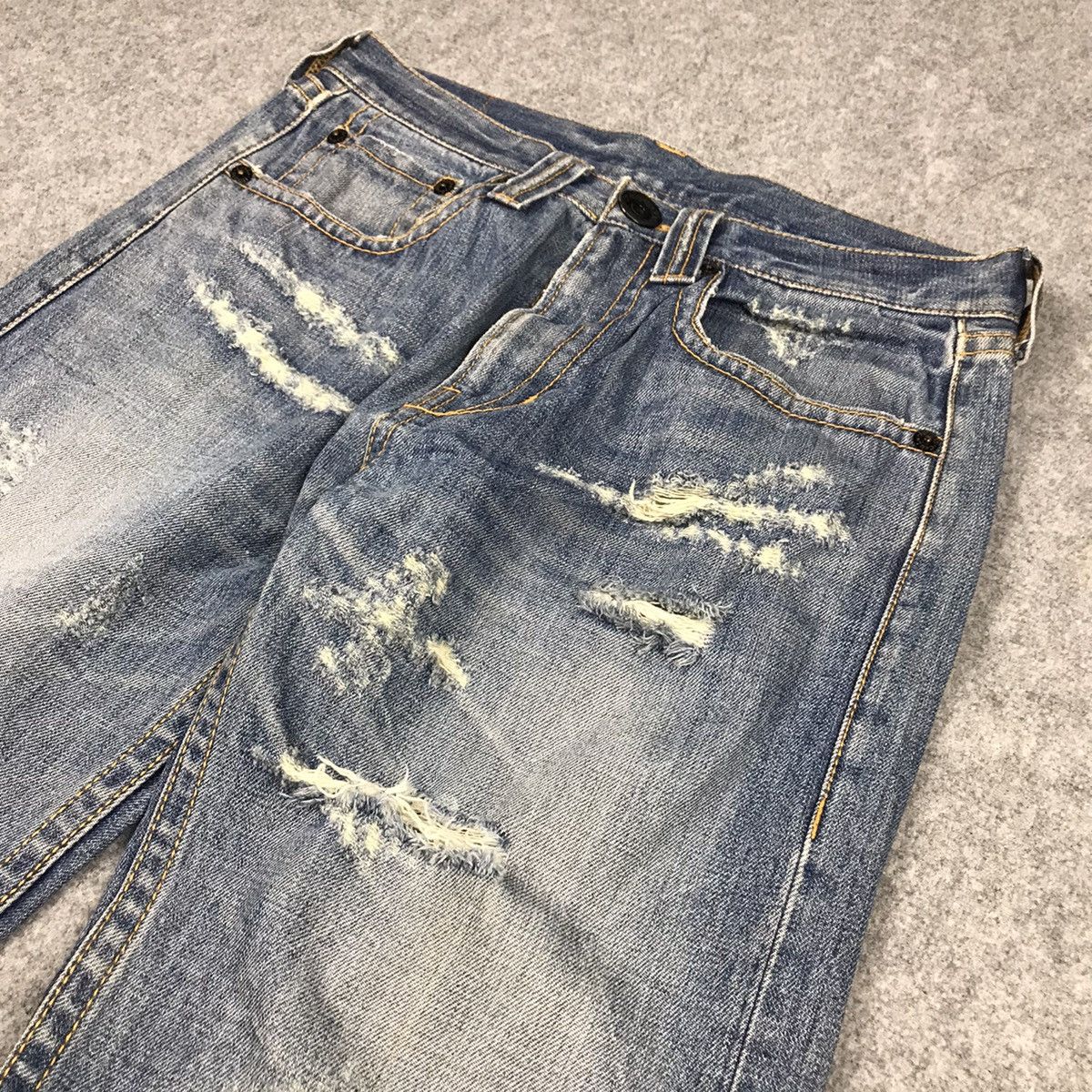 Japanese Brand DISTRESSED DENIM CO.LU JAPANESE JEANS PANTS 147 Size US 30 / EU 46 - 4 Thumbnail