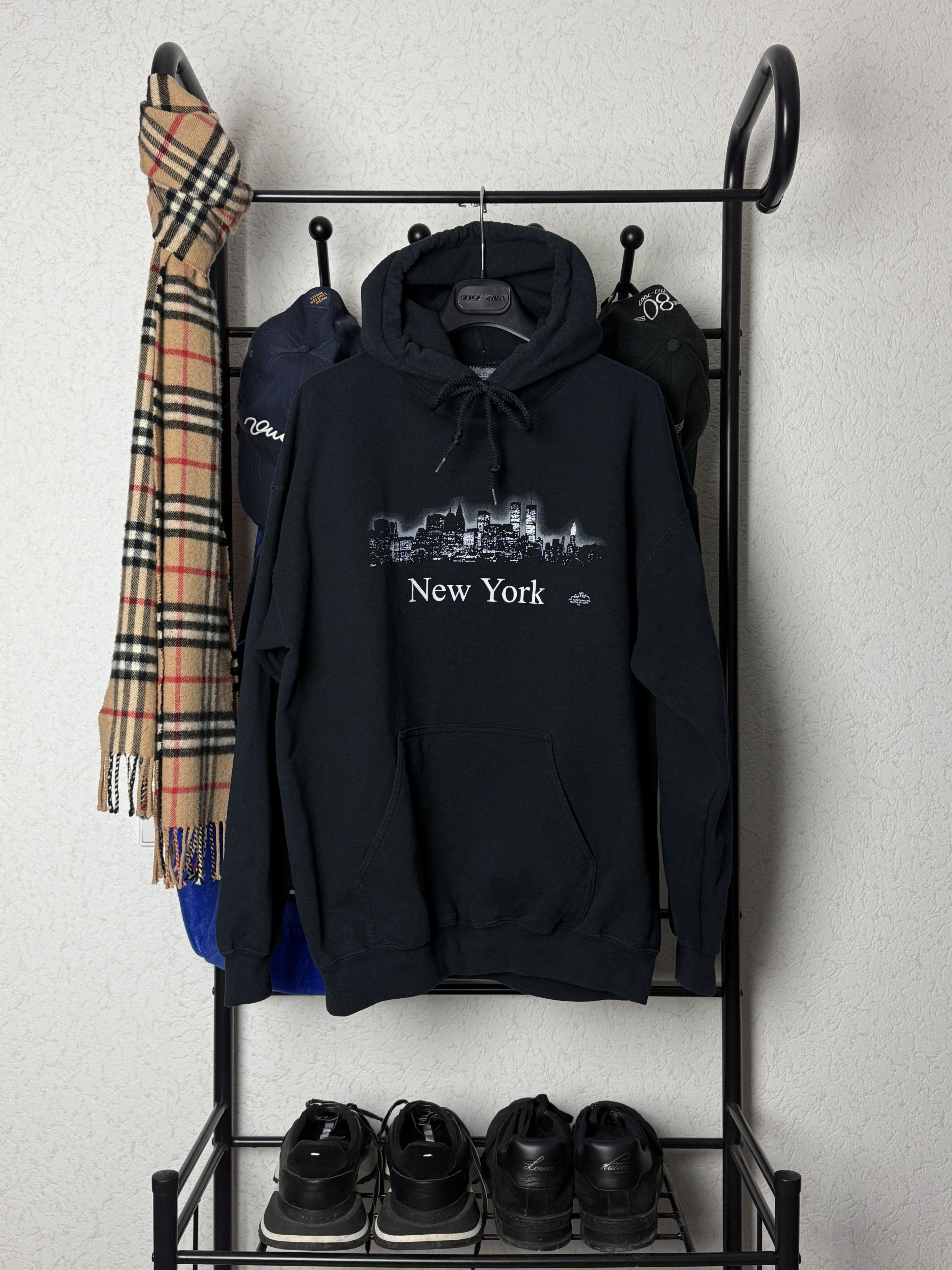 Vintage vintage New York twin towers graphic hoodie Size US L / EU 52-54 / 3 - 1 Thumbnail