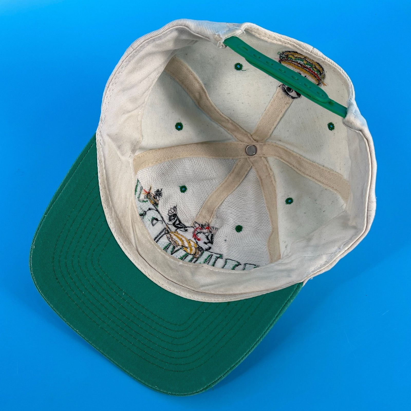 Vintage 90s Popeye Wimpy hamburger two tone hat 1990s vintage Size ONE SIZE - 5 Thumbnail