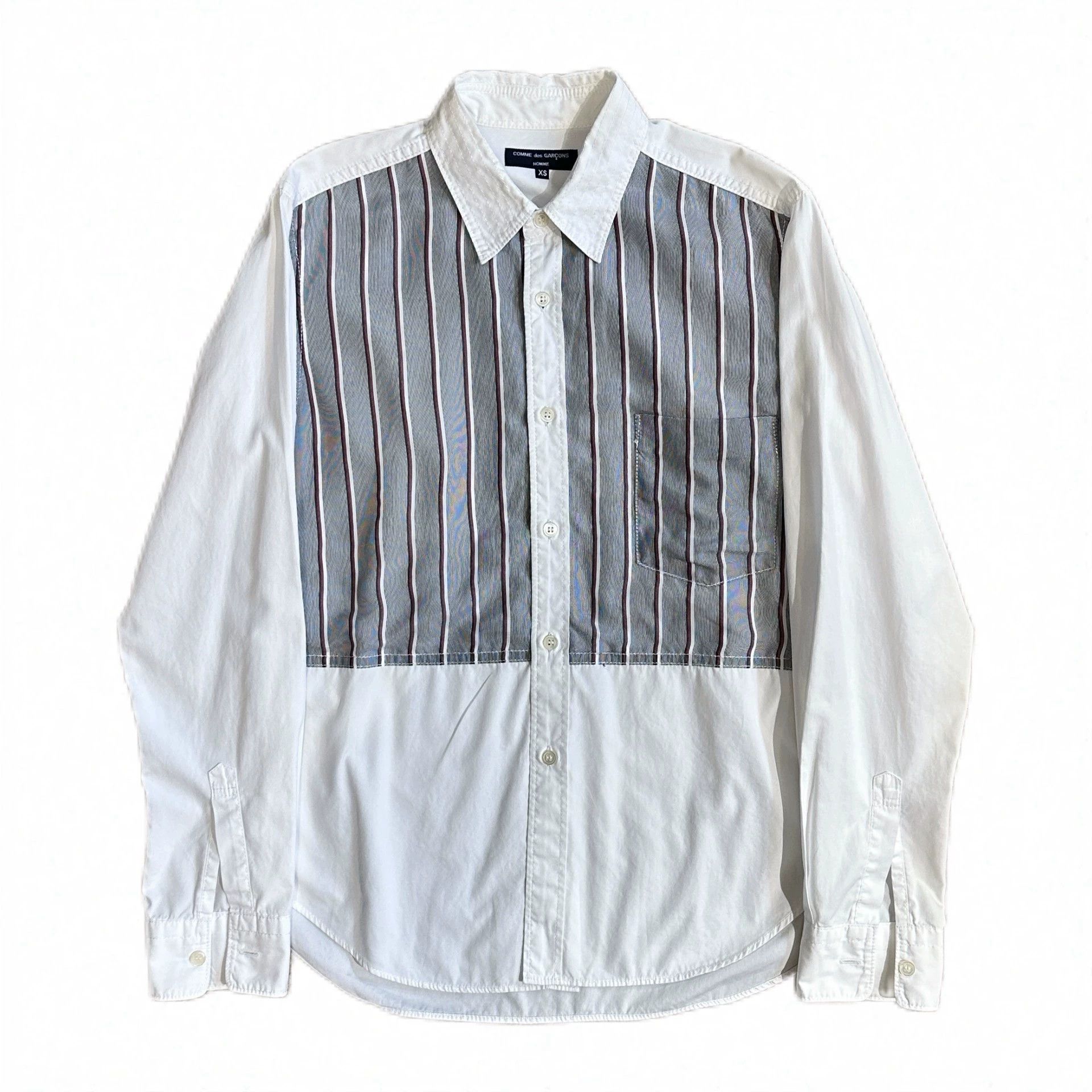 Comme des Garcons Comme Des Garcons Homme Striped Panel Shirt XS Japan Size US XS / EU 42 / 0 - 1 Thumbnail