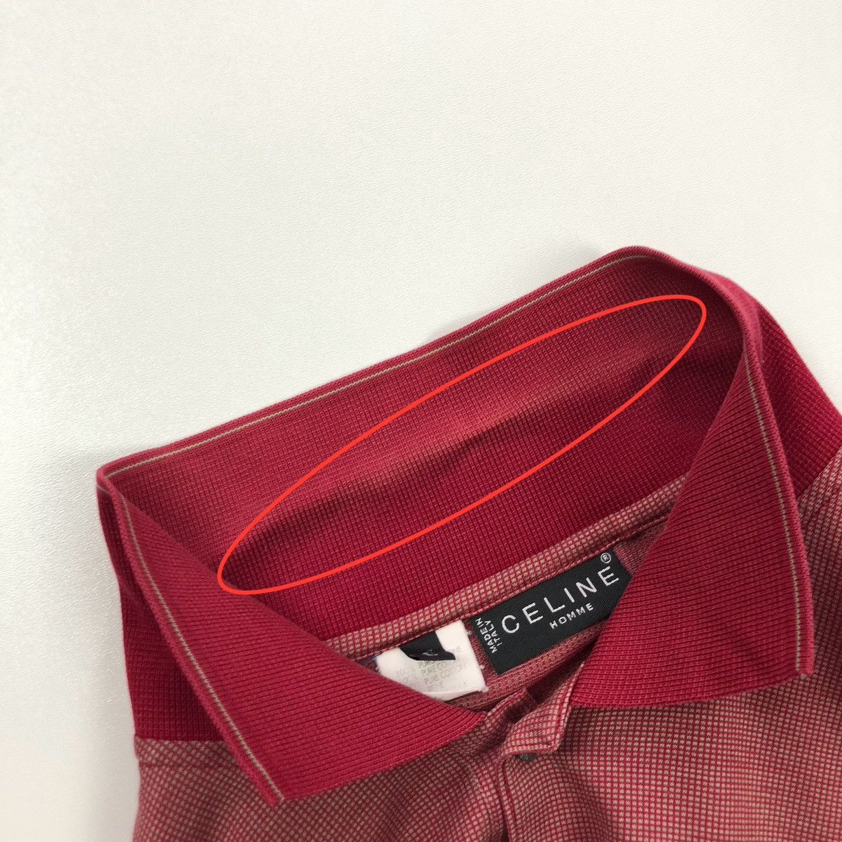 Vintage Celine Homme 90’s Vintage Pure Cotton Pocket Polo Shirt Red Size US L / EU 52-54 / 3 - 11 Thumbnail