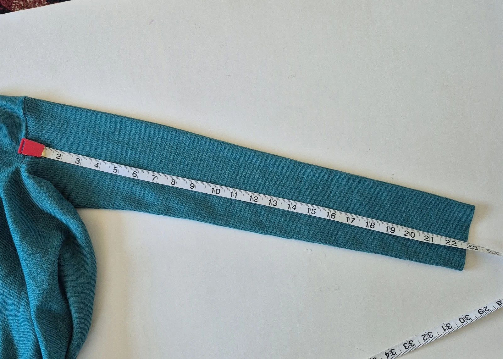 St. John Sweater Turquoise 100% Wool Long Slv Asymmetrical Hem Size P Size S / US 4 / IT 40 - 8 Thumbnail