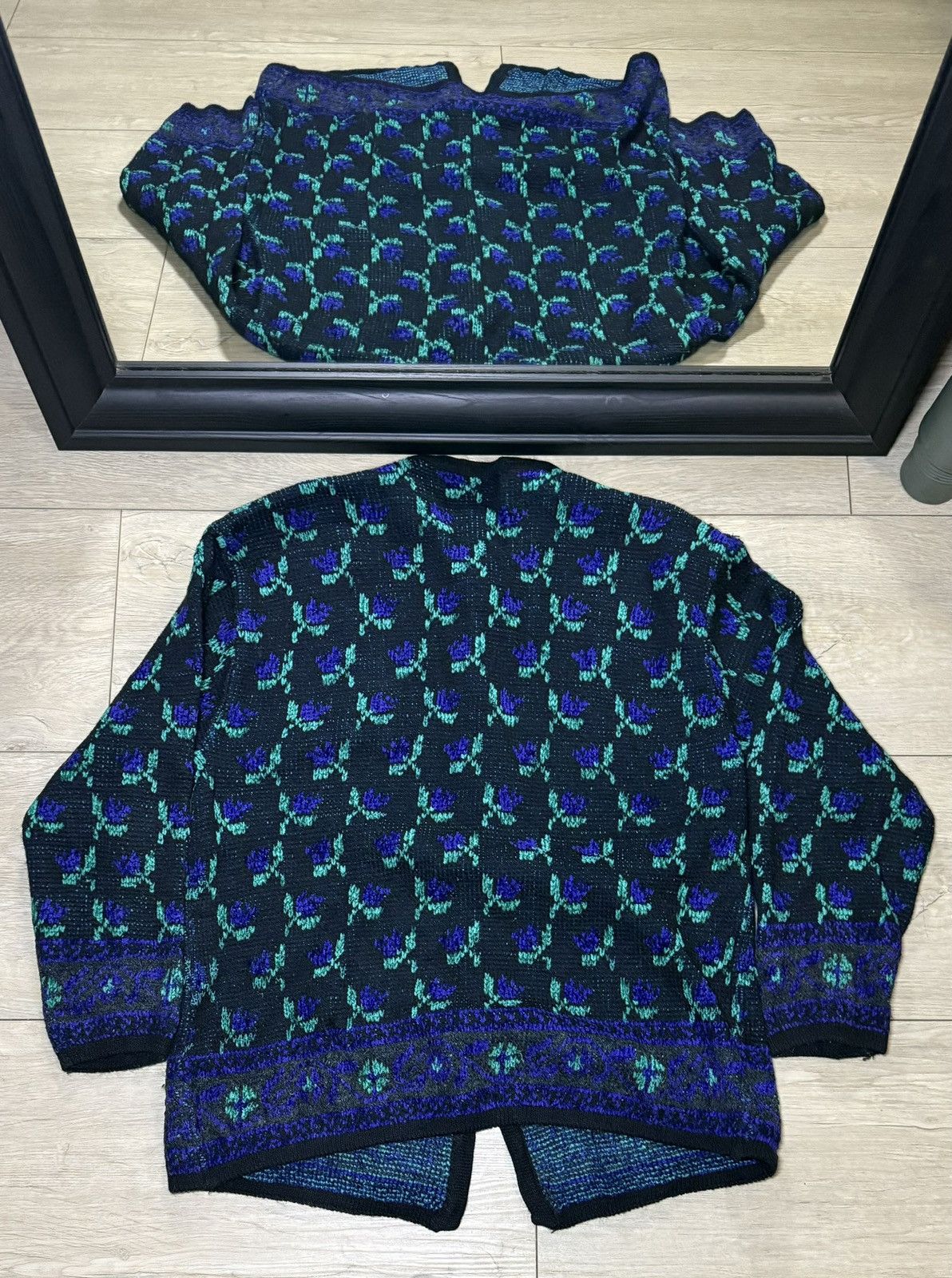 Patagonia Vintage 1990s Women’s Flower All Over Print Cardigan Button Size L / US 10 / IT 46 - 2 Thumbnail