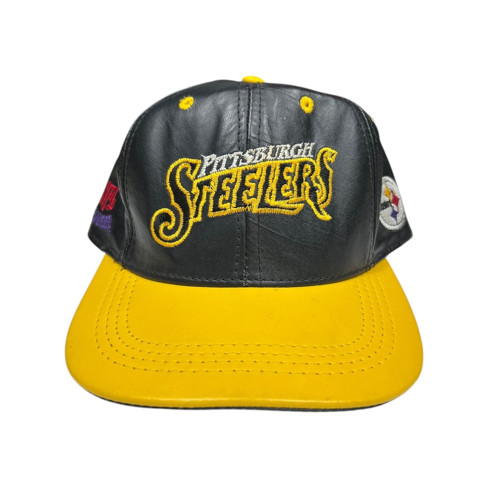 NFL × Vintage Vintage 90s Pittsburgh Steelers NFL branded leather SnapBack Size ONE SIZE - 1 Thumbnail