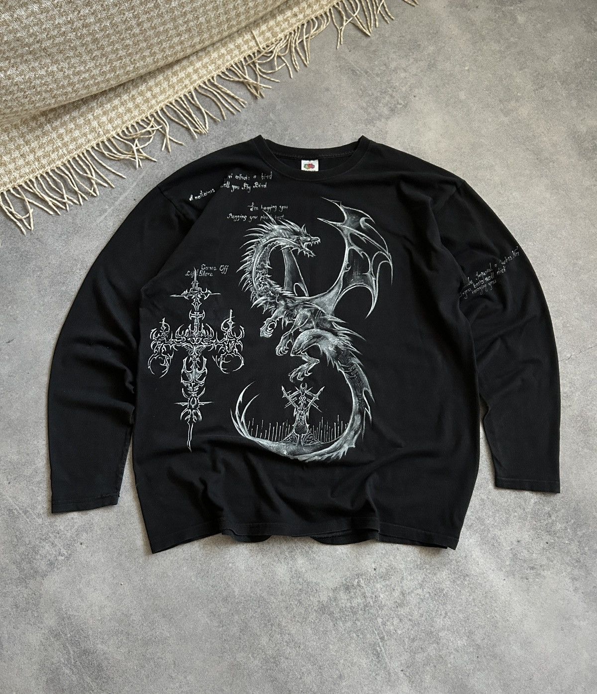 Handmade Mens Black Hand Made custom Long-sleeved Cyber Sigilism y2k Size US L / EU 52-54 / 3 - 1 Thumbnail