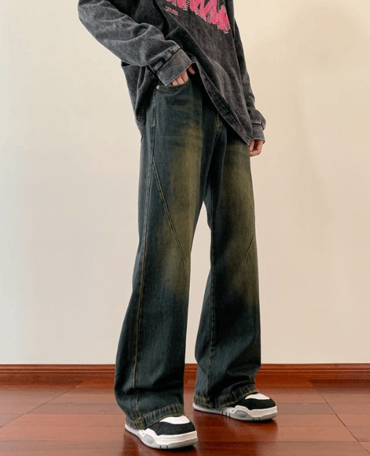 Japanese Brand × Jean Retro loose cool casual high street distressed flared jeans Size US 32 / EU 48 - 3 Thumbnail