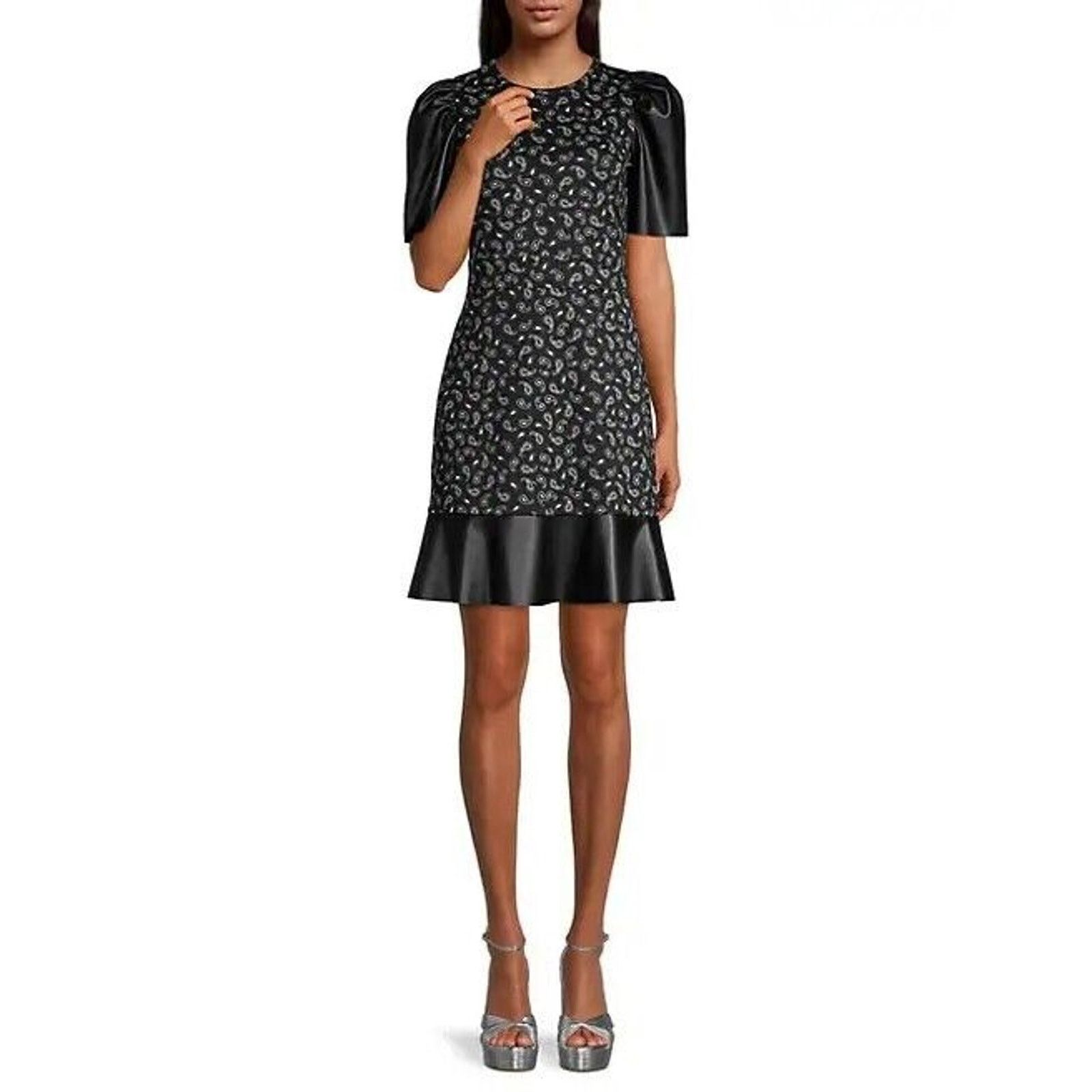 Michael Kors Michael Kors Women Black Jersey Trim Mini Dress Size XS Size XS / US 0-2 / IT 36-38 - 5 Thumbnail