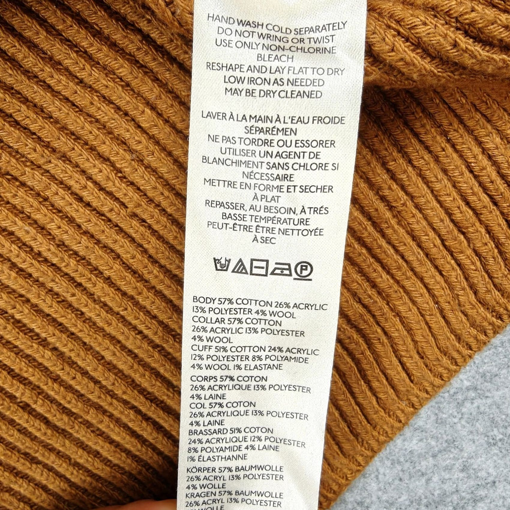Vintage Maeve Sweater Womens XL Brown Ribbed Knit Mock Neck Balloon Sleeve Pullover Size XL / US 12-14 / IT 48-50 - 3 Thumbnail