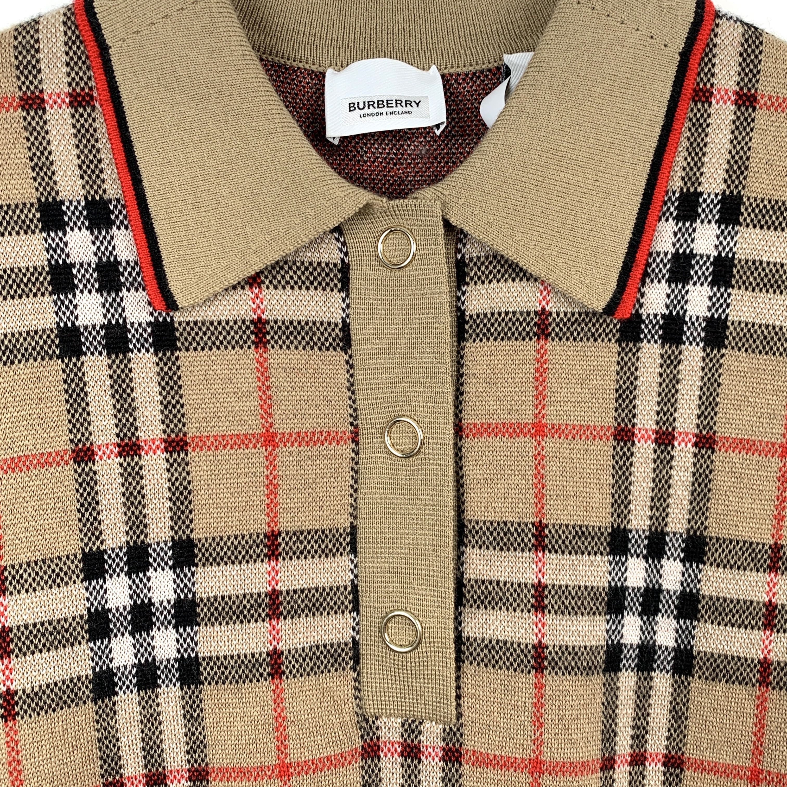 Burberry Burberry brown checked wool knit top Size XS / US 0-2 / IT 36-38 - 3 Thumbnail