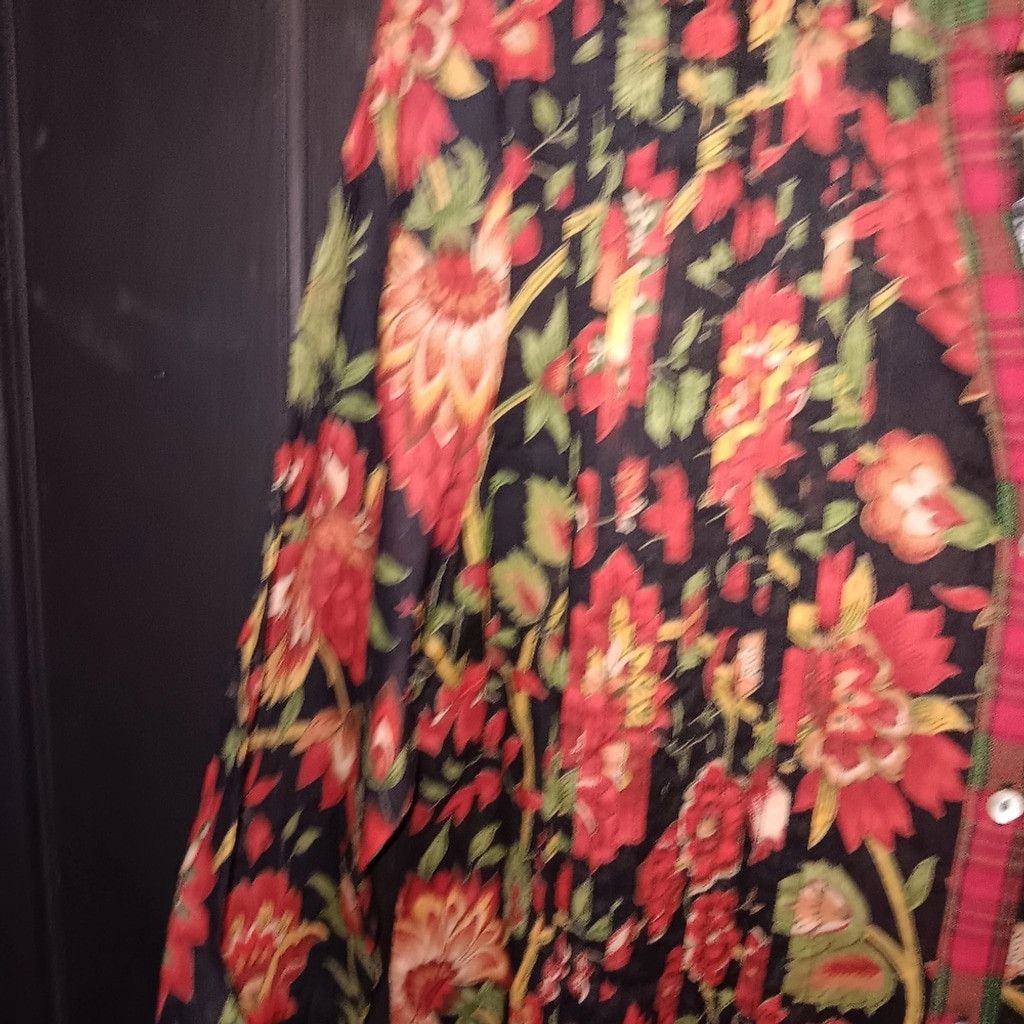 J. Peterman J.Peterman floral plaid trim dress, Size M, nwot Size XL / US 12-14 / IT 48-50 - 5 Thumbnail