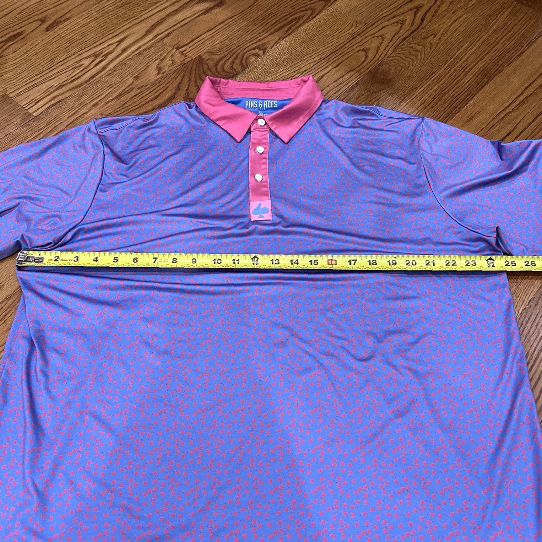 Vintage Pins & Aces Polo Shirt Mens XXL Pink Flamingo Short Sleeve Golf Performance Size US XXL / EU 58 / 5 - 7 Thumbnail