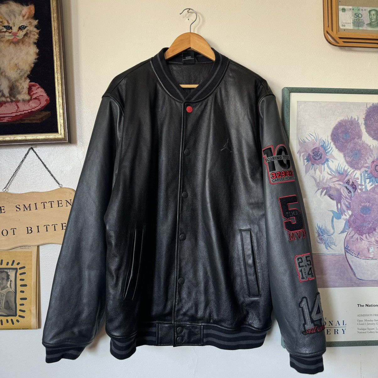 2009 Jordan Brand ‘Hall of Fame’ chenille leather jacket