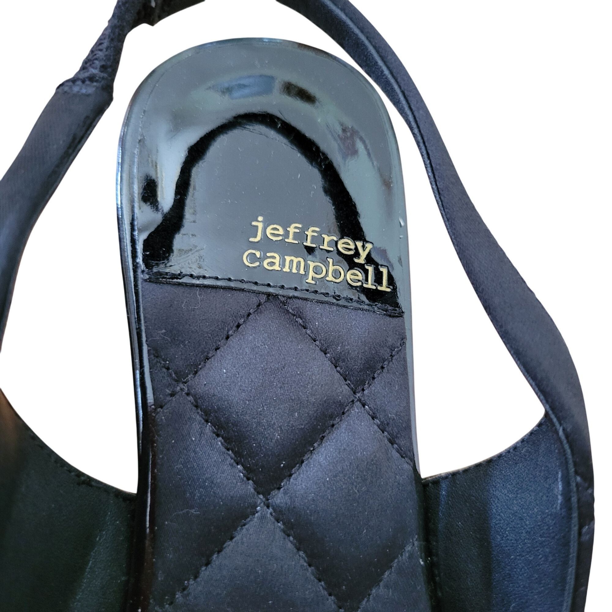 Jeffrey Campbell Jeffrey Campbell 7.5 Black Quilted Satin Flats Gold Chain Po Size US 7.5 / IT 37.5 - 6 Thumbnail