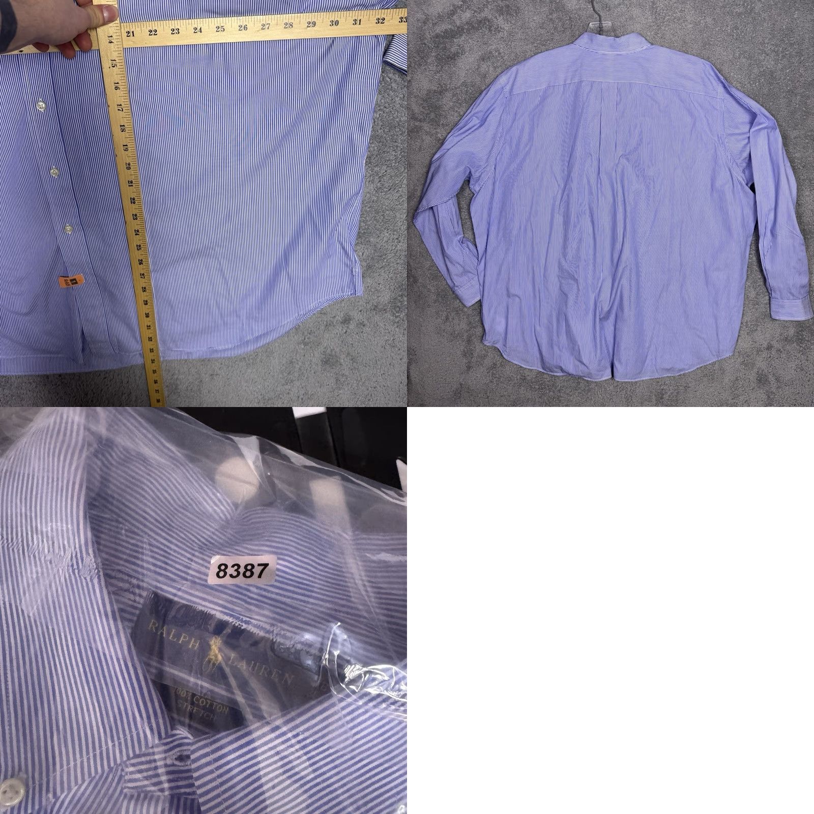 Polo Ralph Lauren Ralph Lauren Shirt Men 3XB Big Polo Pinstripe Oxford Stretch Cotton L/S Button-Up Collared Size US XXL / EU 58 / 5 - 8 Thumbnail