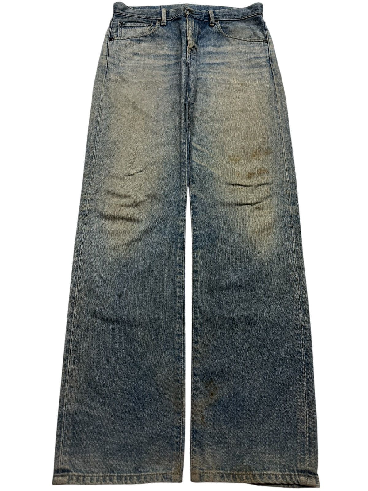 💥INSANE💥VINTAGE EDWIN 503 RUSTY MUDWASH WHISKER DISTRESSED