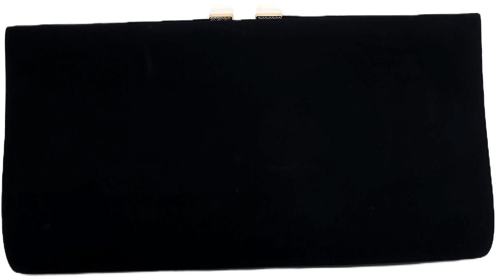 Other Elegant Black Velvet Clutch with Gold Chain Detachable Strap Size ONE SIZE - 3 Thumbnail