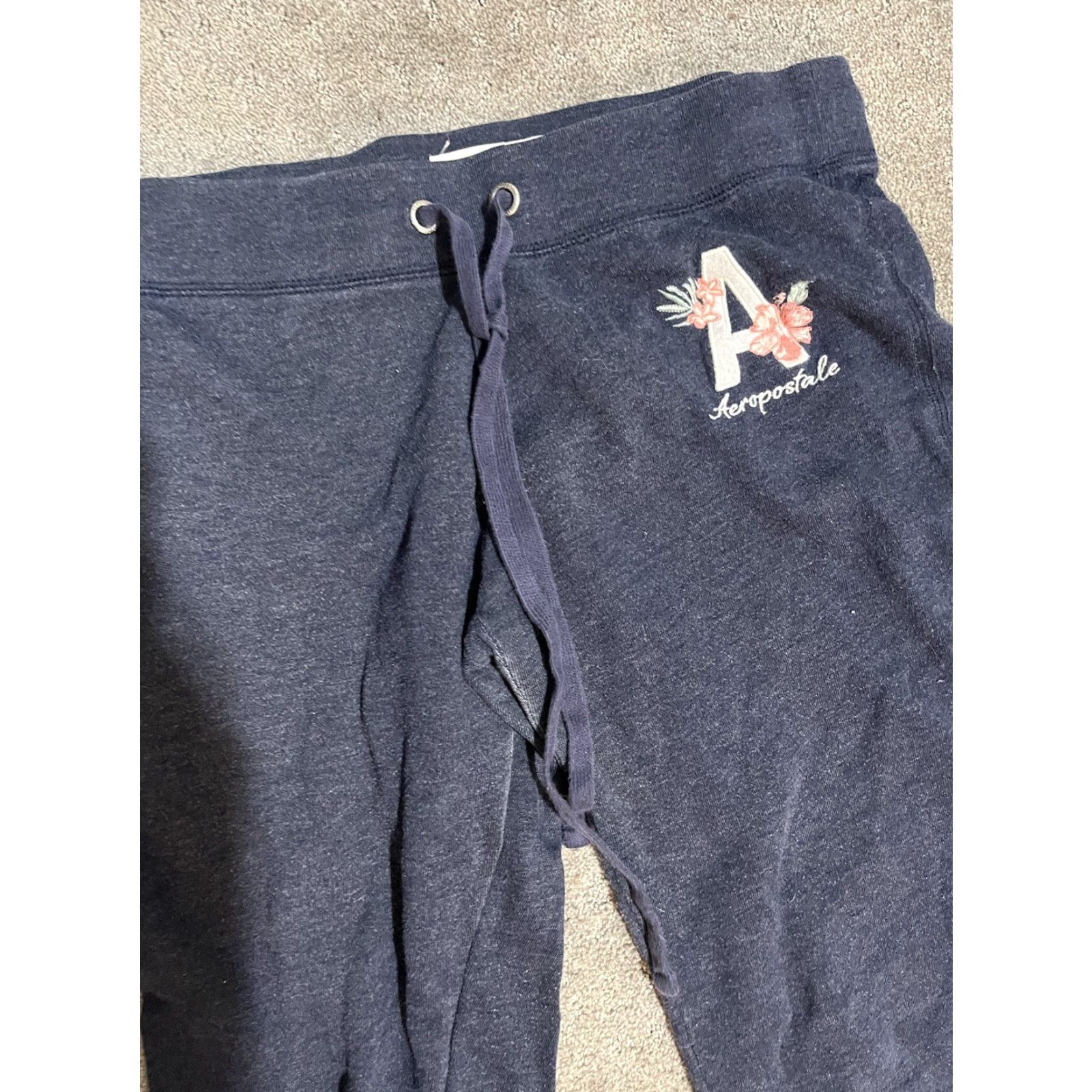 Vintage Aeropostale Women's Sweatpants Blue Elastic Waist Medium Flaw Size 32" / US 10 / IT 46 - 2 Thumbnail
